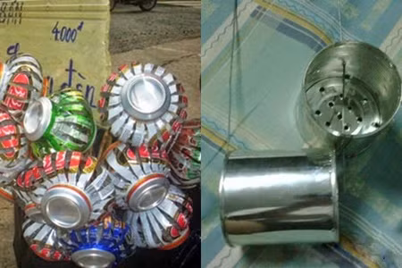 Đèn lồng làm từ vỏ lon bia hay ống bơ là món đồ chơi Trung thu không thể thiếu của trẻ em Việt Nam xưa. Điều thú vị của món đồ chơi này chính là việc "tái chế" các món đồ đồng nát thành một chiếc đèn lồng rực rỡ để rước khắp phố.