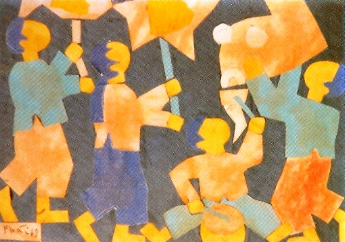 Những bức tranh Tết Trung thu của Bùi Xuân Phái luôn toát lên vẻ ngây thơ, hồn nhiên của tâm hồn con trẻ.