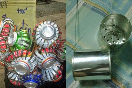 Đèn lồng làm từ vỏ lon bia hay ống bơ là món đồ chơi Trung thu không thể thiếu của trẻ em Việt Nam xưa. Điều thú vị của món đồ chơi này chính là việc "tái chế" các món đồ đồng nát thành một chiếc đèn lồng rực rỡ để rước khắp phố.