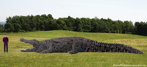 Bằng chứng về sự nguy hiểm của deinosuchus hiện rõ trong các hóa thạch của khủng long bạo chúa Tyrannosaurus Rex. Các mẫu vật mang nhiều dấu răng của Deinosuchus và ngược lại. Điều đó có nghĩa là hai kẻ săn mồi hung dữ nhất đã tham gia vào trận tử chiến để xé thịt lẫn nhau.