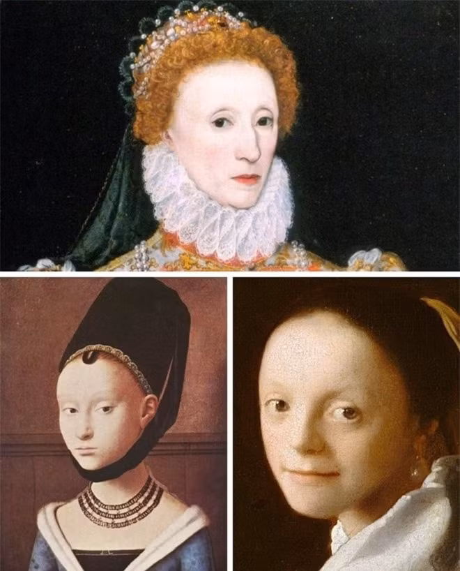 4. Cạo bỏ lông mày, lông mi: Ở châu Âu thời Trung Cổ, lông cơ thể không được ưa thích lắm nên phụ nữ ở đây thường cạo phần tóc ở trán, đồng thời cạo và nhổ sạch các loại lông trên mặt, đặc biệt là lông mày và lông mi. Nguồn gốc của trào lưu này có lẽ xuất phát từ căn bệnh còi xương khiến cho tóc trên người bị rụng, và khi một người dân quyết định cạo sạch để cho khỏi phiền phức, thế là bỗng nhiên nó trở thành trào lưu làm đẹp trong suốt một quãng thời gian dài. 