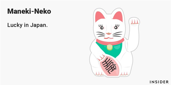 ##sc### Mèo Maneki Neko: Còn được gọi là "mèo may mắn", "mèo vẫy tay" hay "mèo mời khách", bức tượng hình chú mèo này rất nổi tiếng ở Nhật Bản và thường được thấy ở lối vào các cửa hàng với ý nghĩa sẽ đem lại may mắn cho chủ nhân của nó. Chú mèo này có rất nhiều kích cỡ và kiểu dáng khác nhau. 