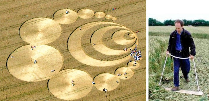 5. Những vòng tròn kỳ lạ trên cánh đồng: Nhiều cánh đồng ở một số nơi trên thế giới có những họa tiết hình tròn hết sức kỳ lạ, mà bất kỳ ai trên đời lần đầu tiên nhìn thấy cũng sẽ nghĩ đó là sản phẩm của người ngoài hành tinh.