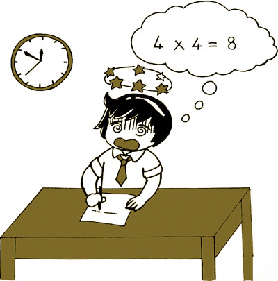 3. Còn 10 phút hết giờ làm bài: Quýnh quáng tính sai 4 x 4 = 8; tính nhẩm không thèm bấm máy tính.