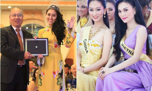 Huỳnh Thúy Anh (phải) và Cao Thùy Linh đi thi sắc đẹp mà không xin phép.