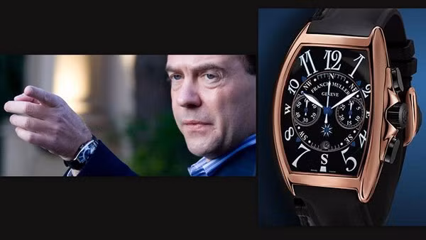 Cựu Tổng thống Nga Dmitry Medvedev và chiếc đồng hồ yêu thích.