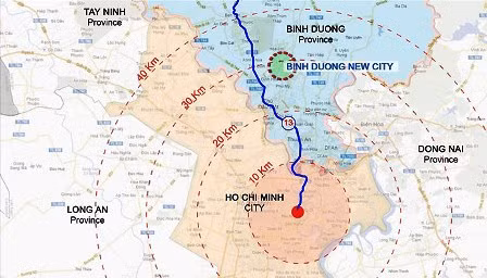 Vị trí thành phố mới BD.