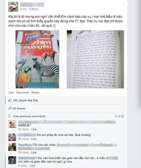 Cư dân mạng đang lan truyền và cảnh báo về quyển truyện.
