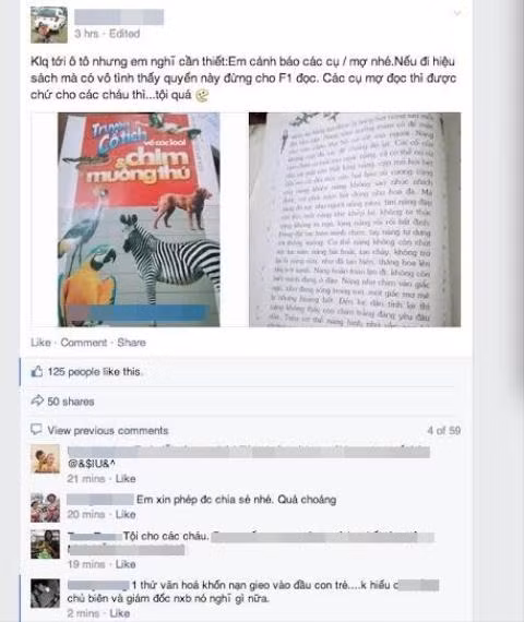 Cư dân mạng đang lan truyền và cảnh báo về quyển truyện.