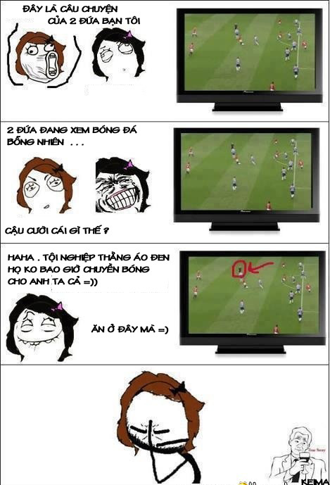 Khi hai cô nàng "mù bóng đá" ngồi bình luận hăng say.