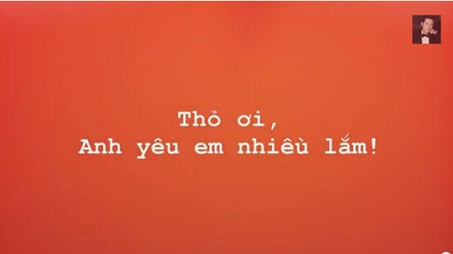 Câu nói xúc động hiển thị ở cuối clip.