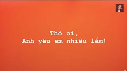 Câu nói xúc động hiển thị ở cuối clip.