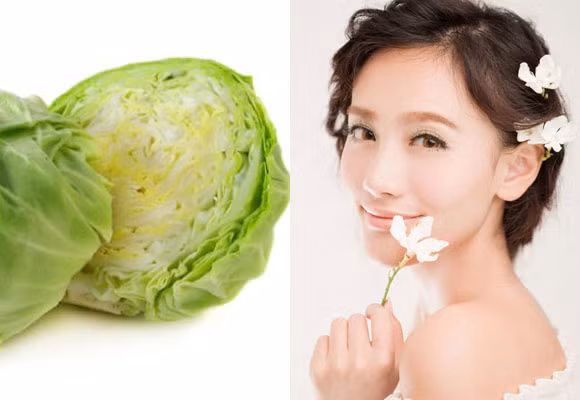 Bắp cải. Cải bắp chứa nhiều chất chống ôxy hoá (goitrin) và chất sắt, giúp chuyển hoá ôxy nuôi dưỡng làn da của bạn. Đồng thời, cải bắp còn giàu Vitamin A, E giúp ngăn ngừa sự xuất hiện của mụn.