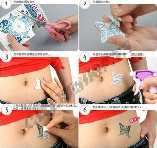 Các bước đơn giản để có một hình xăm dán trên cơ thể.