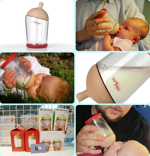 Bình sữa hình....cái ti. Sản phẩm tuyệt vời dành cho những ông bố "gà trống nuôi con". Tuy nhiên, giá thành của nó lại không hề dễ chịu một chút nào. Thường trong khoảng 300.000 VNĐ