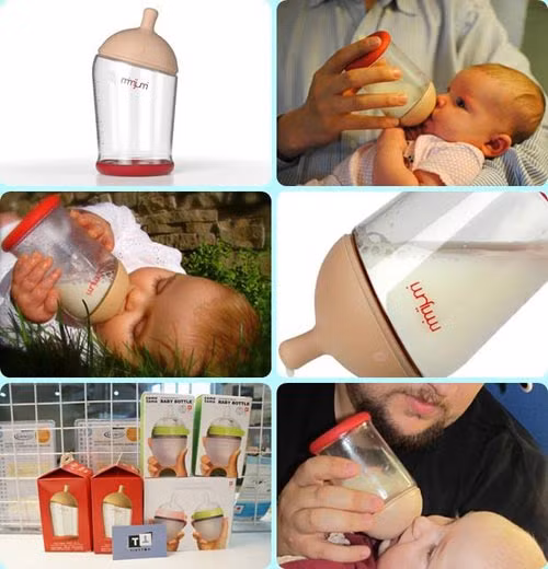 Bình sữa hình....cái ti. Sản phẩm tuyệt vời dành cho những ông bố "gà trống nuôi con". Tuy nhiên, giá thành của nó lại không hề dễ chịu một chút nào. Thường trong khoảng 300.000 VNĐ