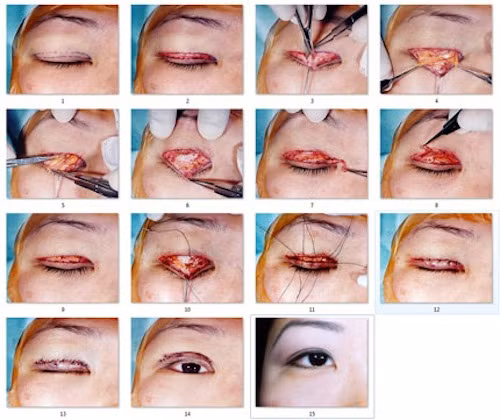 Các bước cắt mí mắt.