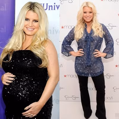 Jessica Simpson. Jessica cho hay bữa ăn yêu thích giúp cô lấy lại cân nặng sau sinh là lòng trắng trứng ốp-lết, sa lát gà, mì soba và tôm nướng. Simpson tập theo bài tập 5 giai đoạn của huấn luyện viên Harley Pasternak, bao gồm: khởi động, luyện tập làm săn chắc phần thân trên, thân dưới, cơ bụng và thư giãn. Cùng với việc tập luyện hàng ngày, bà mẹ nổi tiếng này cũng vận dụng tới chiến lược giảm cân lớn nhất. Đó là đi bộ.