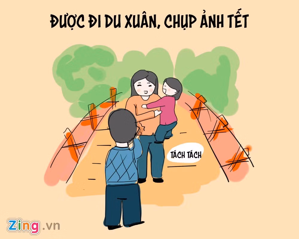 Khoảng mùng 4, mùng 5 Tết ngày xưa, nhà nào có điều kiện mua máy ảnh (thời đó gọi là máy phim) thường đưa nhau tới các địa điểm đẹp để du xuân, chụp ảnh. Thời ấy, mỗi cuộn phim chỉ chụp được 36 kiểu nên nhiều người rất tiết kiệm, chỉ vào những dịp đặc biệt mới mang ra dùng. Chính vì thế, ký ức của 9X đời đầu về những mùa xuân thập niên 1990 còn nhớ câu nói: “Tết đến để được chụp ảnh”.