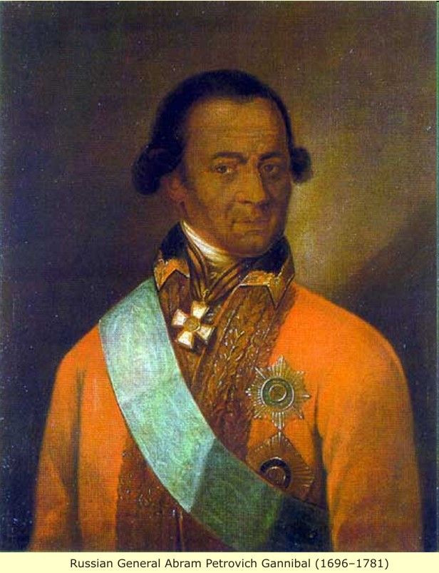 Theo các sử liệu, Abram Petrovich Gannibal sinh ra tại Bắc Phi. Ông vốn là một người nô lệ ở Constantinople (nay là Istanbul), sau đó được Nga hoàng Peter Đại đế mua về năm 1704, khi ông khoảng 7-8 tuổi.