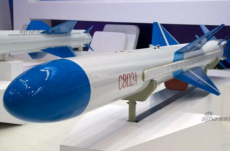 C-802A - biến thể phóng từ trên không của họ tên lửa hành trình chống tàu thành công nhất Trung Quốc C-802 (đã xuất khẩu tới gần 10 quốc gia). Loại tên lửa này được cho là đạt tầm bắn tới 180km, có thể mang phóng trên tiêm kích JF-17, cường kích JH-7, oanh tạc cơ H-6.