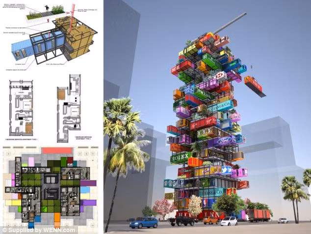 Việc xây dựng nhà không phải là chưa có tiền lệ khi hàng loạt container của ở Trung Quốc và Mỹ được tận dụng làm nhà cho người có thu nhập thấp. Tuy nhiên khách sạn khổng lồ cao lênh khênh làm bằng container thì chưa ai làm được.