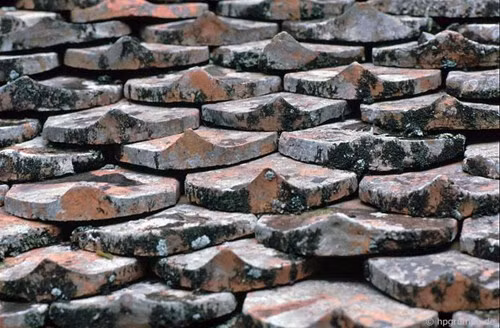 Mái chùa lợp bằng ngói mũi hài.