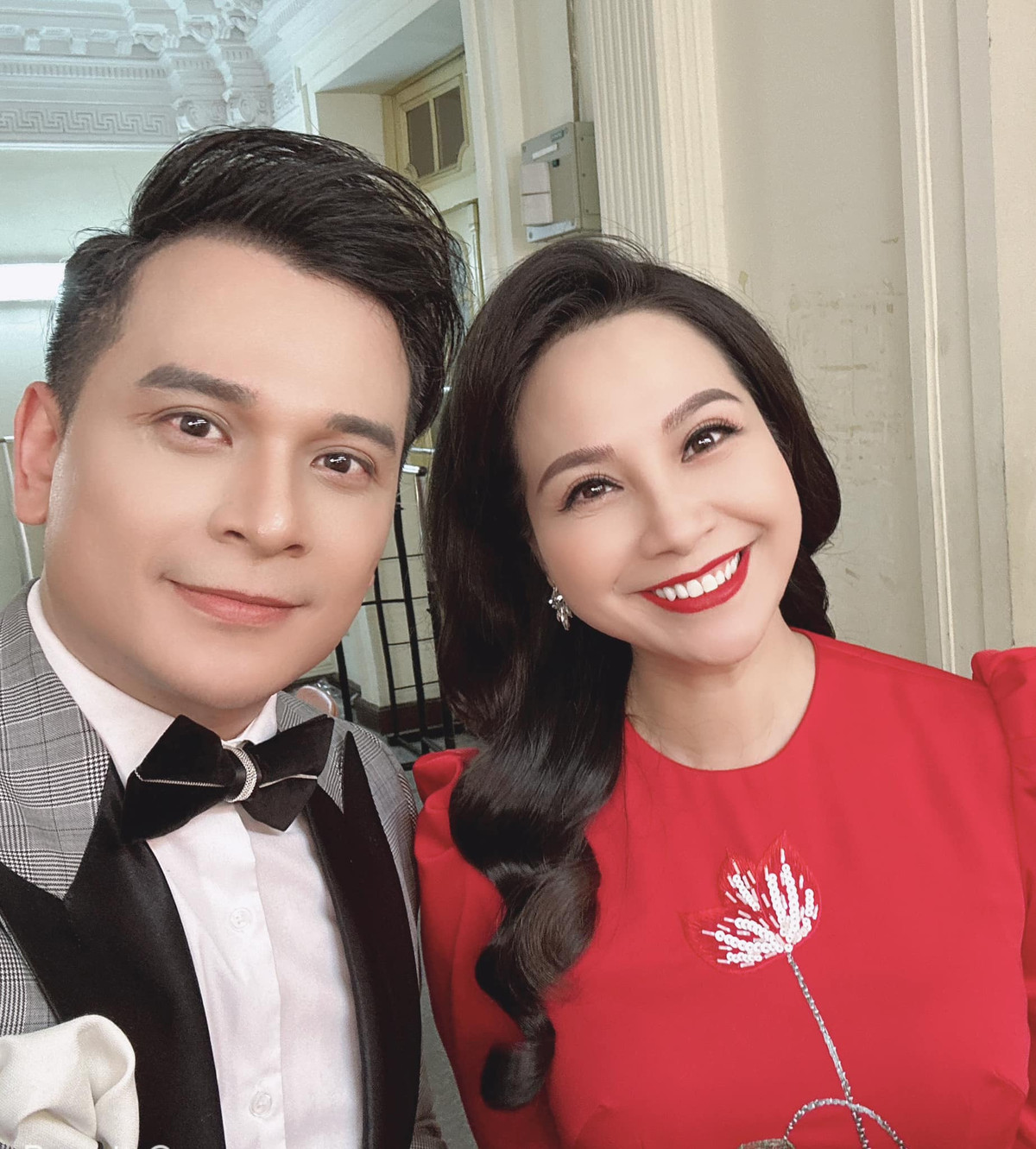 MC Danh Tùng và Mỹ Lan hội ngộ tại sự kiện.