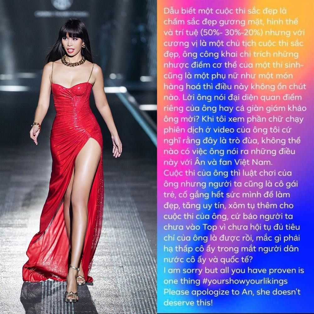 Ha Anh de nghi Chu tich Miss Grand xin loi Doan Thien An