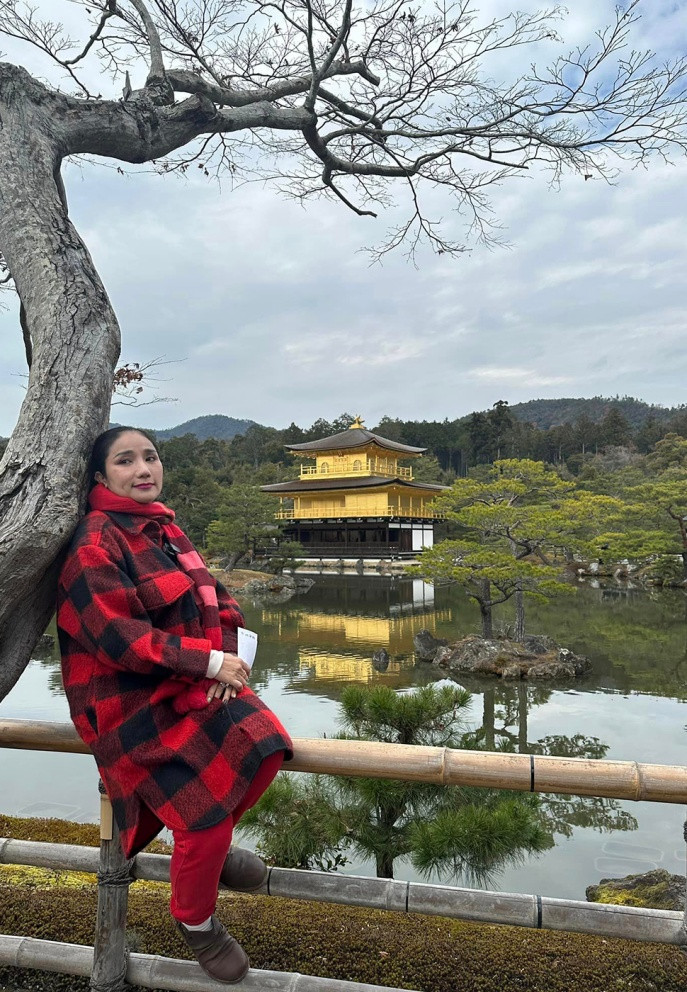 Cát Tường tìm cảm giác thanh thản, bình yên khi du lịch Nhật Bản.