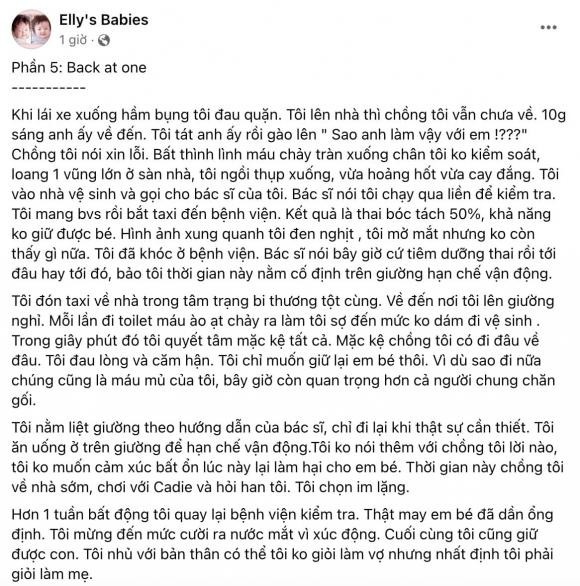 Elly Tran suyt say thai con thu 2 khi phat hien chong ngoai tinh