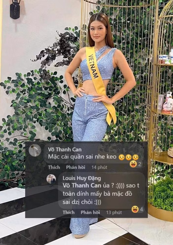 Tuy nhiên ngay lập tức, NTK Võ Thanh Can đã phải nhắc nhở vì mặc quần sai cách. Stylist Louis Huy Đặng cũng chỉ biết than thở: "Ủa, sao tôi toàn dính mấy bà mặc đồ sai vậy trời".