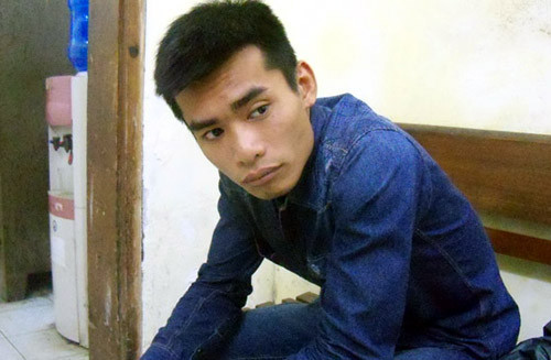 Đối tượng Linh tại cơ quan công an.