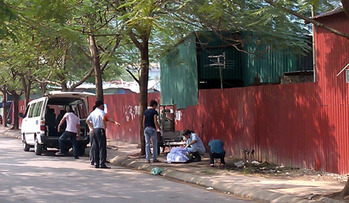 Khu vực phát hiện xác chết nam thanh niên.