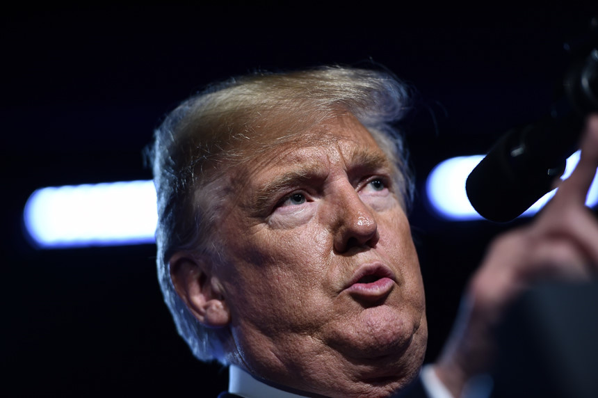 Tổng thống Trump phát biểu tại Hội nghị thượng đỉnh NATO 2018. Ảnh: AFP.