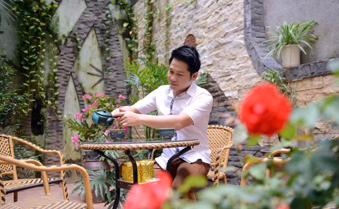 Không gian sân vườn nơi Trọng Tấn thư giãn cùng gia đình sau những giờ làm việc căng thẳng