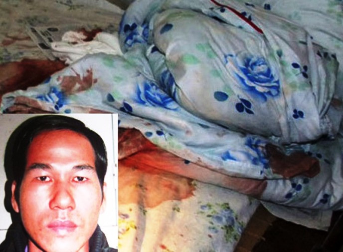 Hung thủ Lê Thanh Đại và hiện trường vụ án mạng giết 3 mạng người trong căn nhà trên.