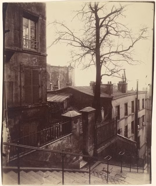 Dãy cầu thang trên phố Montmartre, 1924. Ảnh: Eugène Atget.
