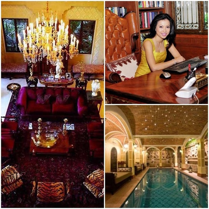 Trần phòng khách được dát vàng 24k. Nhà 100 tỷ trong V-biz xưa rồi, “lóa mắt” trước những căn biệt thự hơn thế nữa của sao Việt