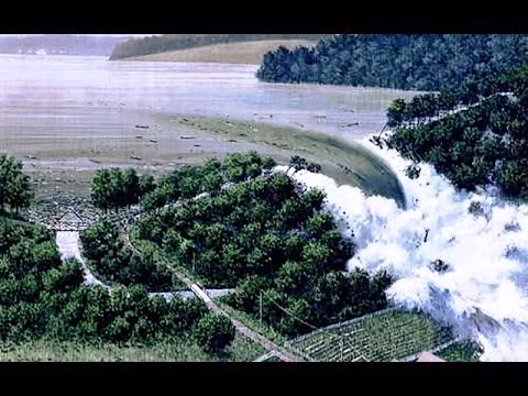 Đến ngày 21/5/1889, con đập thủy điện này của Mỹ bị vỡ, khiến khoảng 20 triệu tấn nước tràn xuống Johnstown, thành phố nằm cách đập khoảng 20 km. Ảnh: Youtube.
