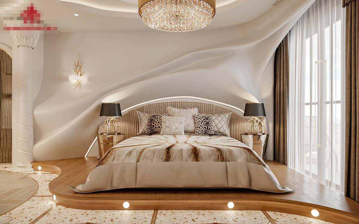 Phòng ngủ master thông với phòng thay đồ.