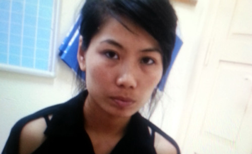 Nguyễn Thị Kim tại cơ quan công an.