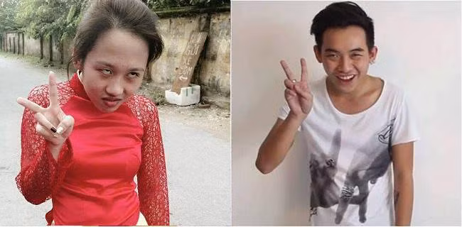 Người châm ngòi, khơi dậy trào lưu chụp ảnh cực hài hước này là Phở Đặc Biệt (phải), khi anh chàng xuất hiện trong loạt clip gây cười nổi tiếng cộng đồng mạng với bộ dạng này.