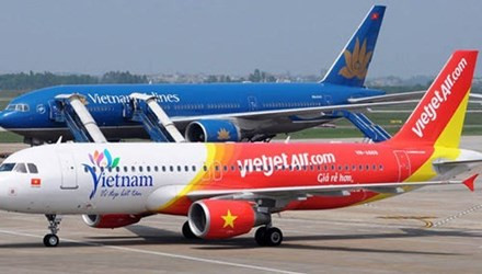 Vietjet và Vietnam Airlines cùng bay thử nghiệm đường bay vàng.