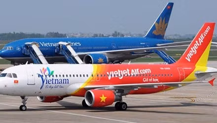 Vietjet và Vietnam Airlines cùng bay thử nghiệm đường bay vàng.