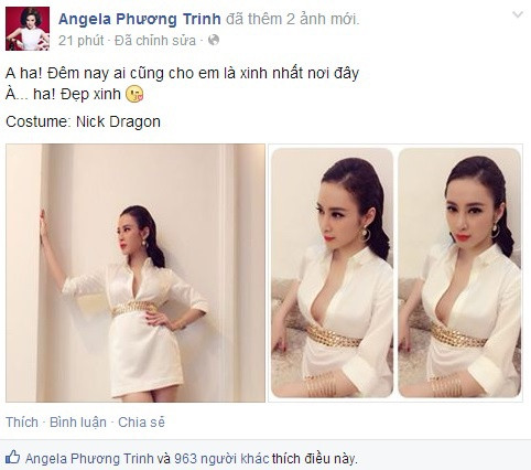 Tuần qua, hot girl tai tiếng Angela Phương Trinh lại tiếp tục gây bão mạng với loạt ảnh tự sướng, khoe ngực lấp ló cùng với dòng chia sẻ tự nhận mình xinh đẹp.