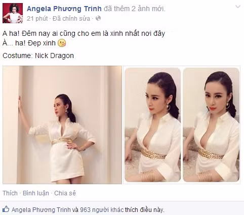 Tuần qua, hot girl tai tiếng Angela Phương Trinh lại tiếp tục gây bão mạng với loạt ảnh tự sướng, khoe ngực lấp ló cùng với dòng chia sẻ tự nhận mình xinh đẹp.