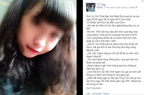 Dịp Trung thu và nghỉ lễ 2/9 đang đến gần, lướt qua các trang mạng thời điểm này có thể dễ dàng bắt gặp những lời rao cho thuê bạn gái để đi chơi. Thậm chí một số trang cá nhân cũng đăng thông tin liên hệ để phục vụ những người có nhu cầu cần có “người yêu tạm” trong những ngày này. Những lời rao cho "thuê người yêu giá 3 triệu đồng, cho hôn thoải mái" gây nhiều tranh cãi về quan niệm tình yêu trong giới trẻ.