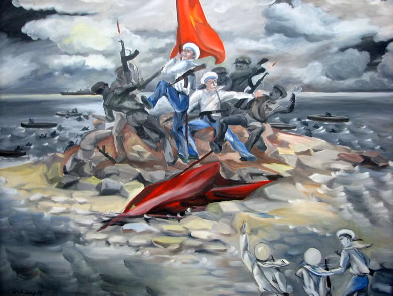 Vào sáng 14/3/1988, trước sự uy hiếp của quân Trung Quốc với tàu chiến lớn và vũ khí hạng nặng, tại đảo đá san hô Gạc Ma của Việt Nam, các chiến sĩ hải quân Việt Nam đã quây thành vòng tròn bảo vệ ngọn cờ Tổ quốc cắm trên đảo. Sau khi quân Trung Quốc giáp trận và bị đánh bật, pháo 37 li từ tàu chiến của họ đã bắn thẳng vào các chiến sĩ Việt Nam đang quyết tử bám trụ giữ đảo. 64 chiến sĩ Việt Nam đã hi sinh. Cái chết của các anh sẽ mãi mãi được ghi nhớ với cụm từ thiêng liêng: Vòng tròn bất tử.