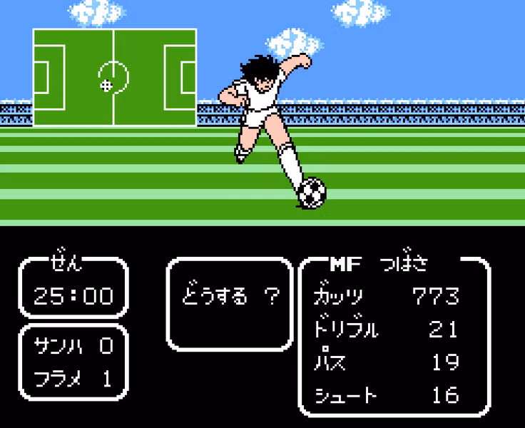 Là trò chơi bóng đá do hãng Tecmo phát hành vào năm 1988, "Captain Tsubasa" đã dẫn đầu bảng xếp hạng các trò chơi "4 nút" bán chạy nhất tại cả Nhật Bản lẫn Mỹ. Thậm chí, Tecmo còn làm thêm một phiên bản tiếng Tây Ban Nha và một phiên bản tiếng Ả Rập có tên Captain Majid.
